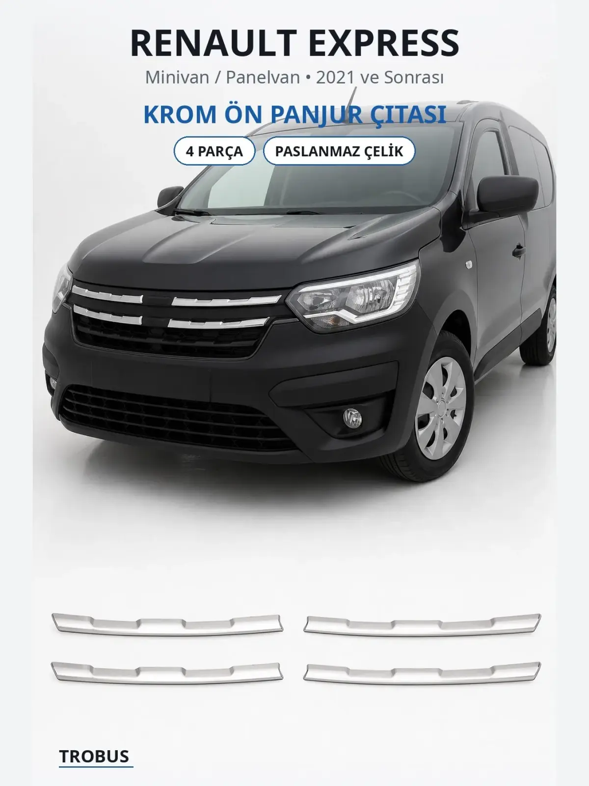 Renault Express krom ön panjur çıtası 1