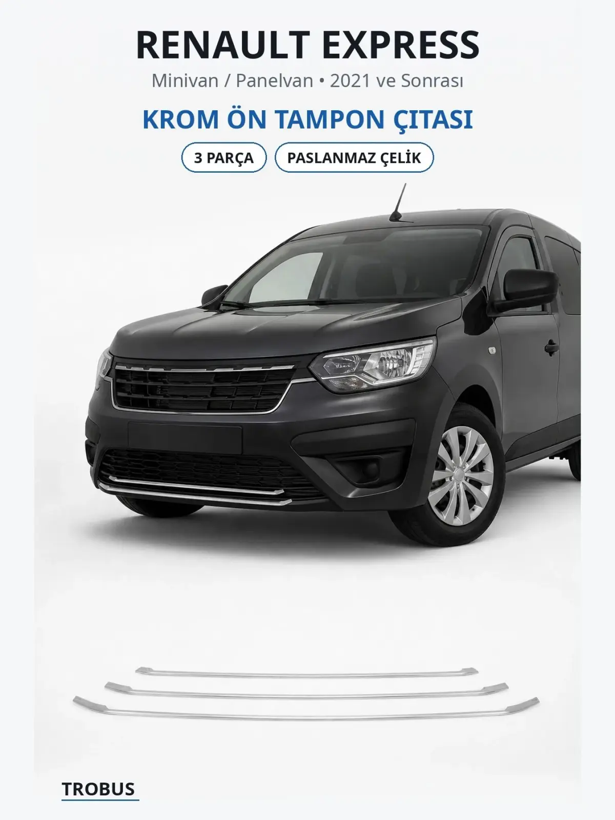 Renault Express krom ön tampon çıtası 1
