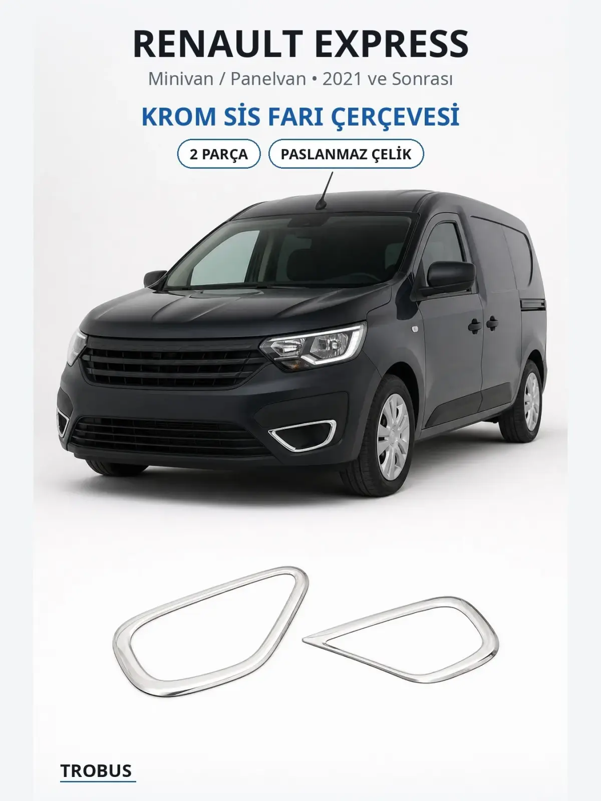 Renault Express krom sis farı çerçevesi 1