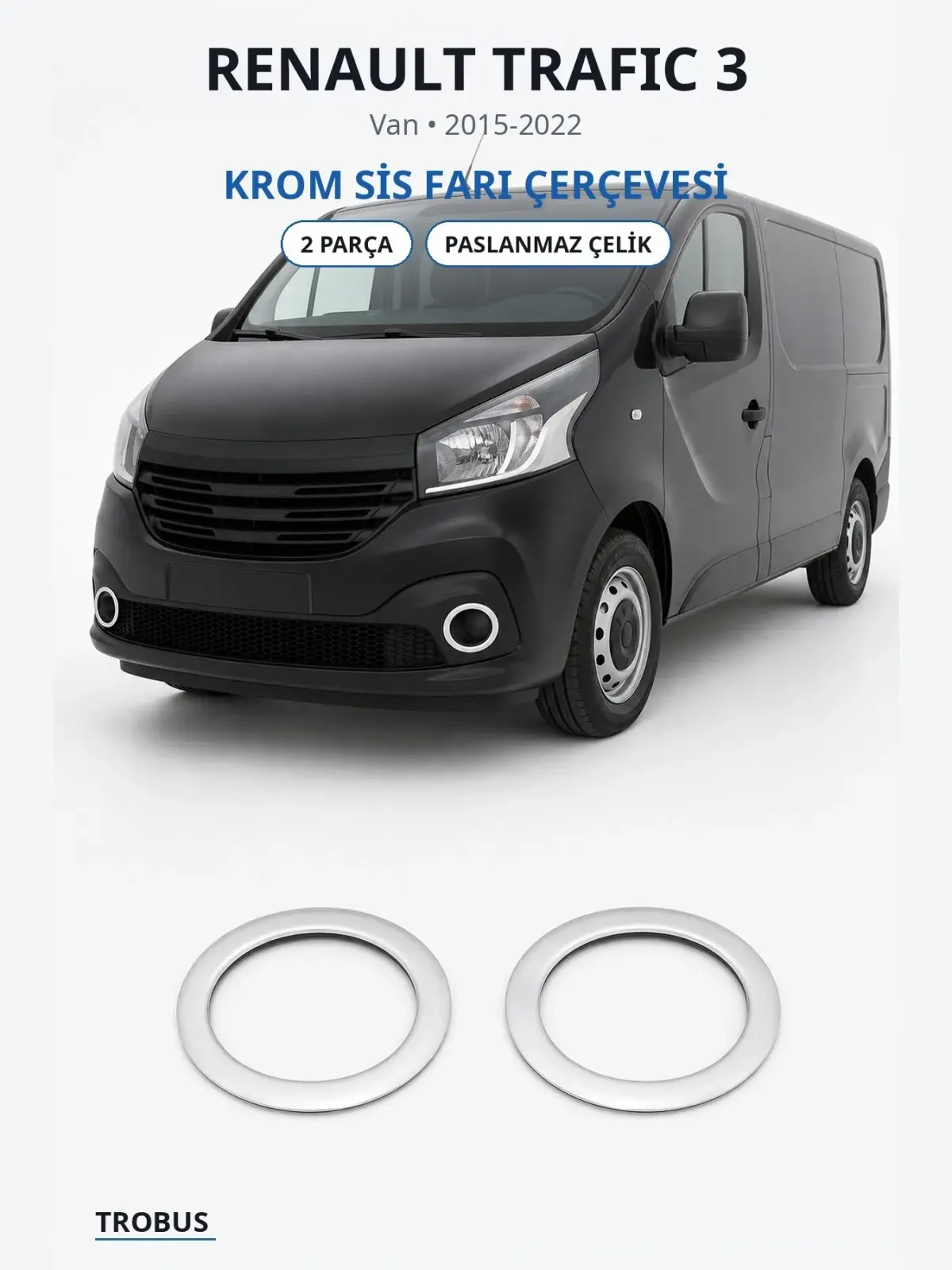 Renault Trafic 3 krom sis farı çerçevesi 1