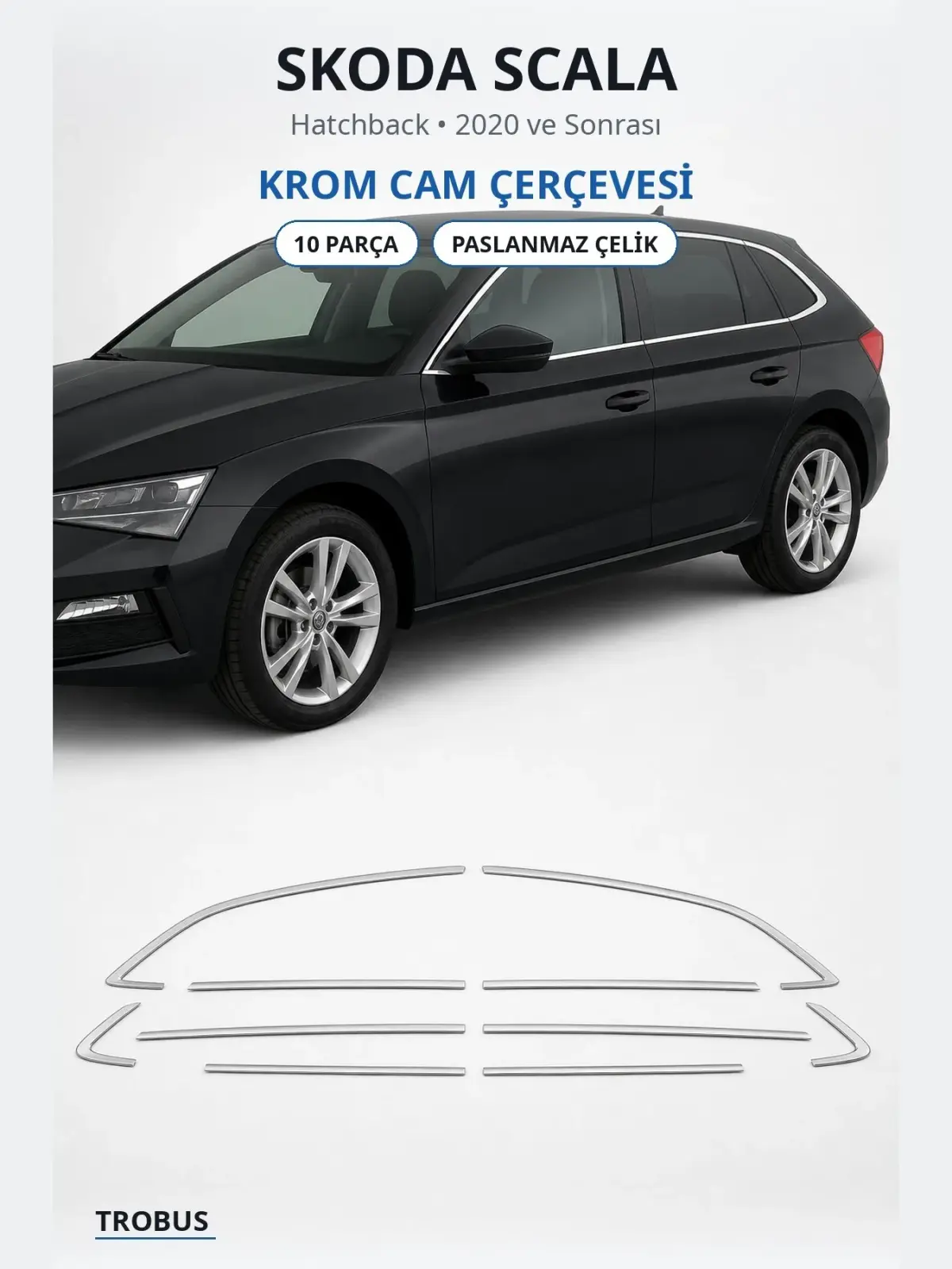 Skoda Scala krom cam çerçevesi 1