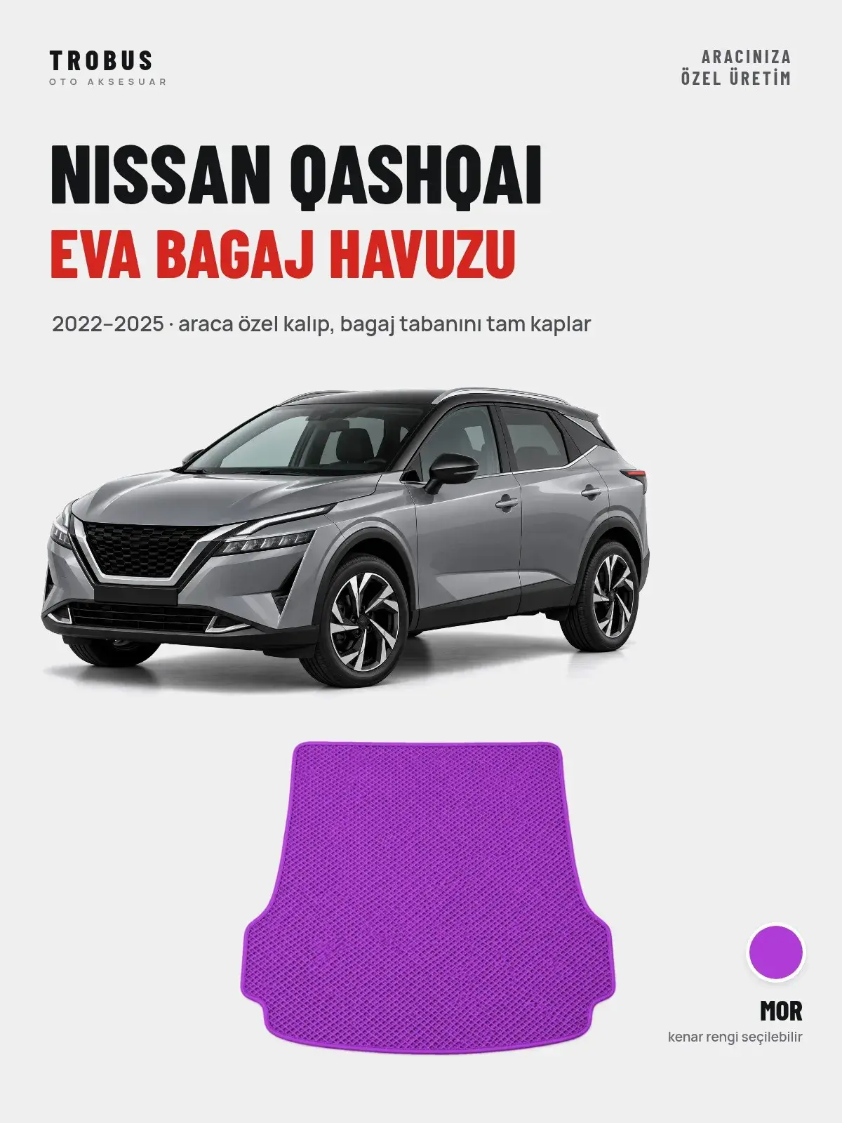 Nissan Qashqai EVA Bagaj Havuzu (2022–2025) Mor – Araca Özel Kalıp (1)