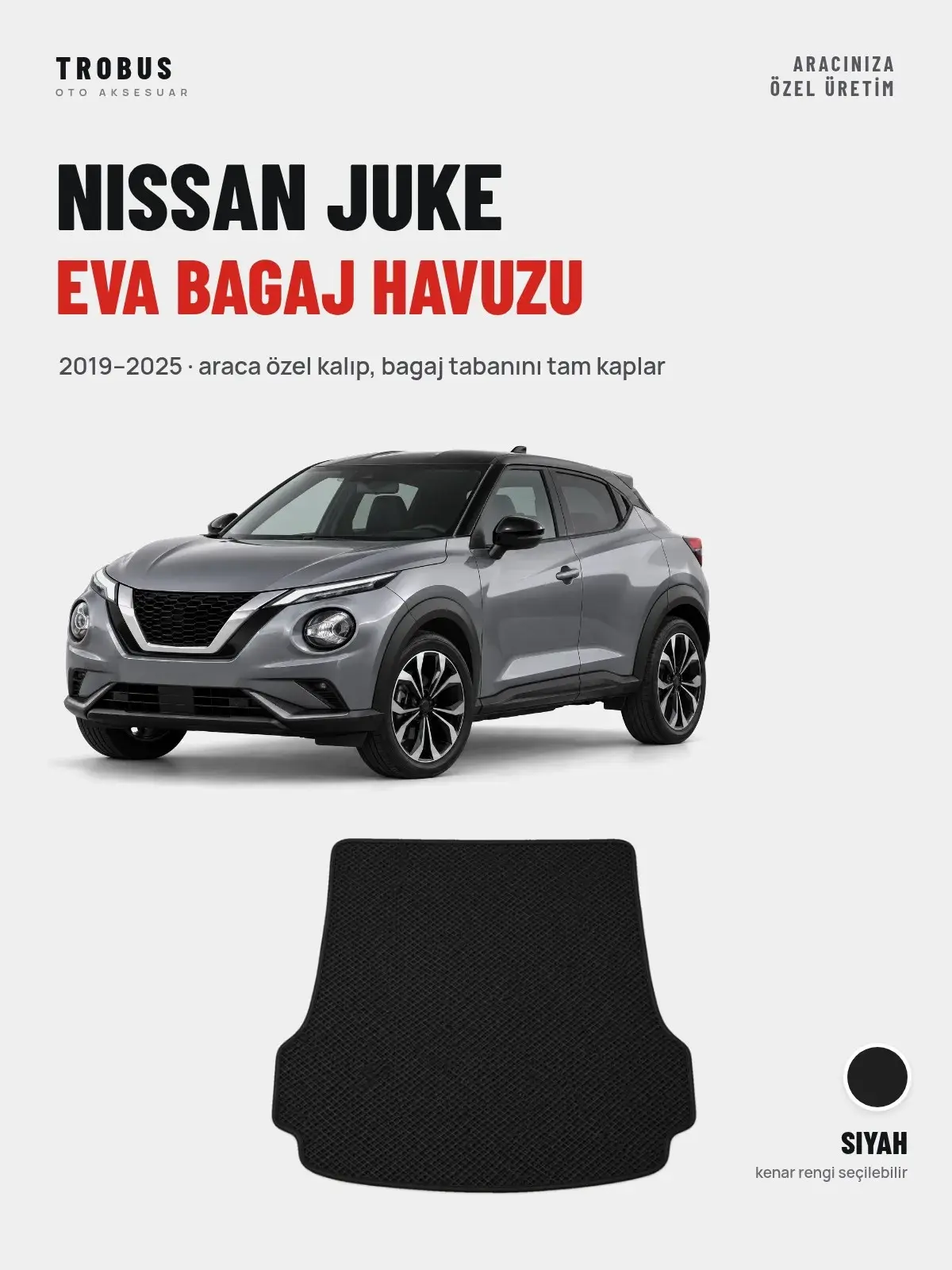 Nissan Juke EVA Bagaj Havuzu (2019–2025) Siyah – Araca Özel Kalıp (1)