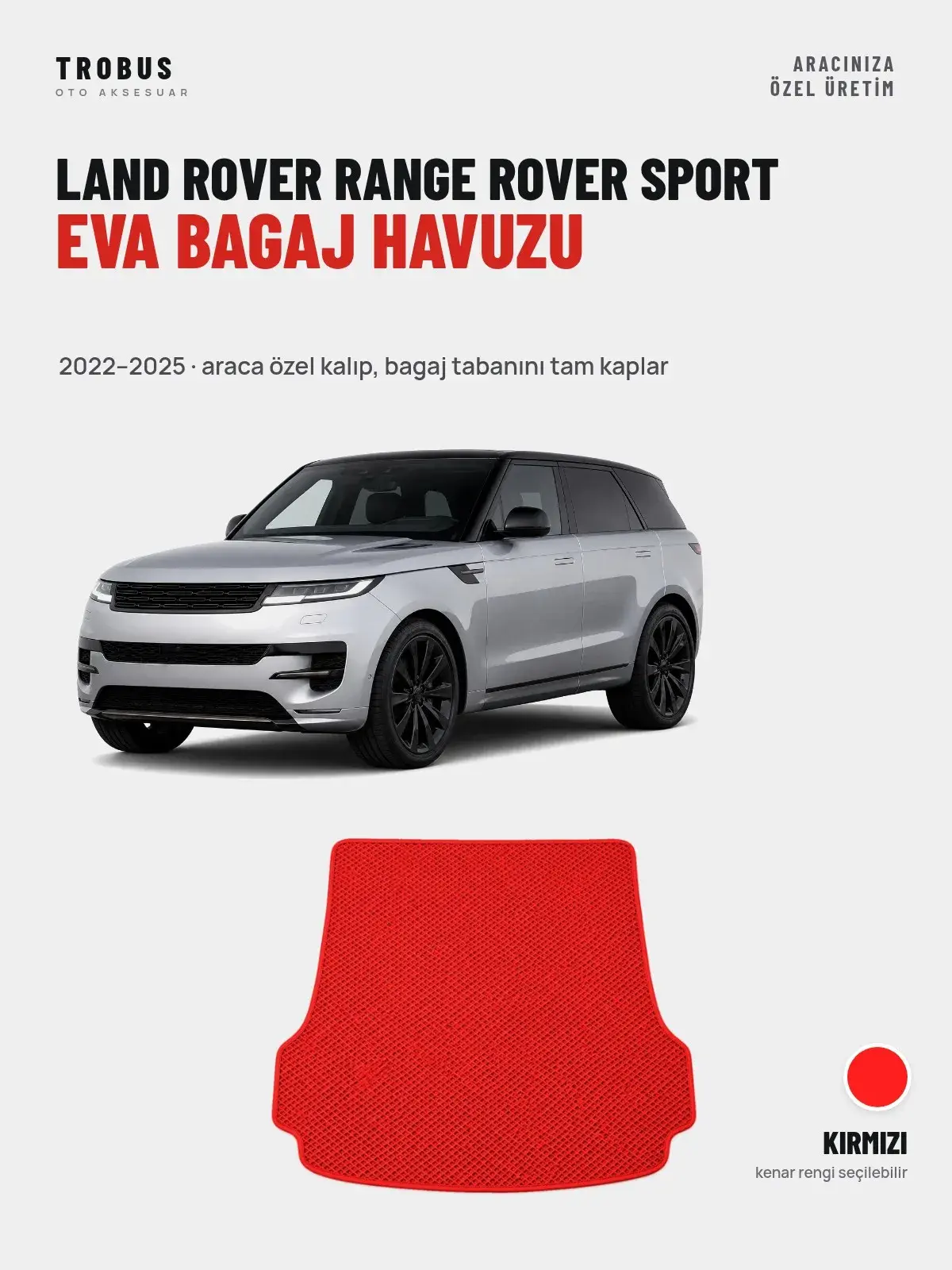 Land Rover Range Rover Sport EVA Bagaj Havuzu (2022–2025) Kırmızı – Araca Özel Kalıp (1)