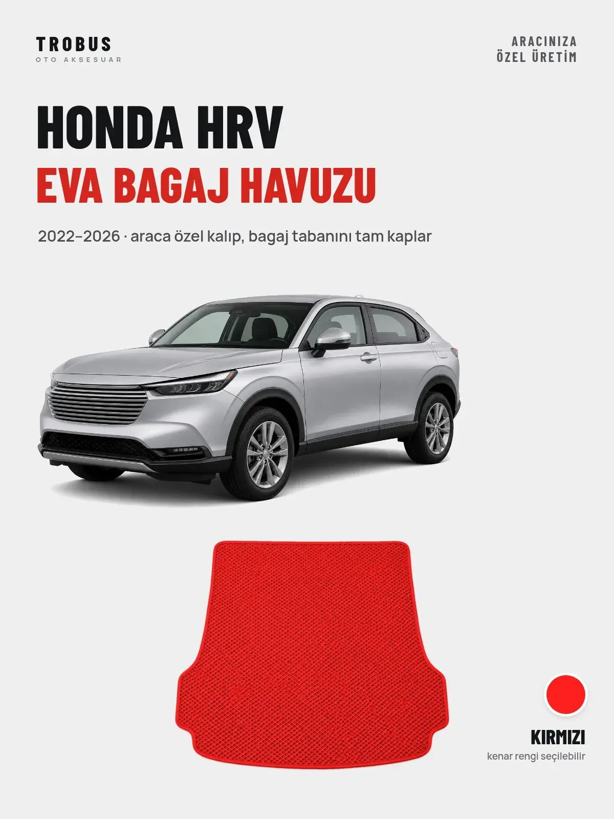 Honda Hrv EVA Bagaj Havuzu (2022–2026) Kırmızı – Araca Özel Kalıp (1)