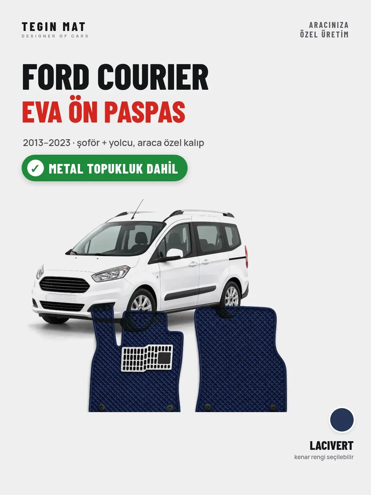 Ford Courier EVA Ön Paspas (2013–2023) Lacivert – Metal Topukluk Dahil (1)