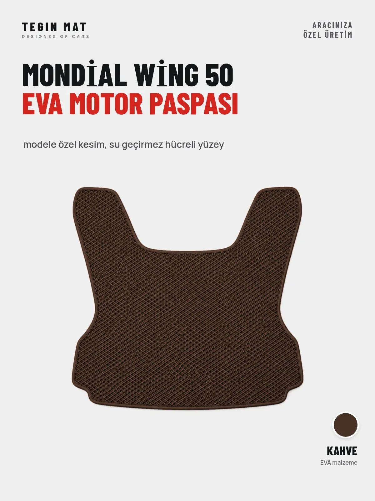 Mondi̇al Wi̇ng 50 EVA Motor Paspası Kahve – Modele Özel Kesim (1)