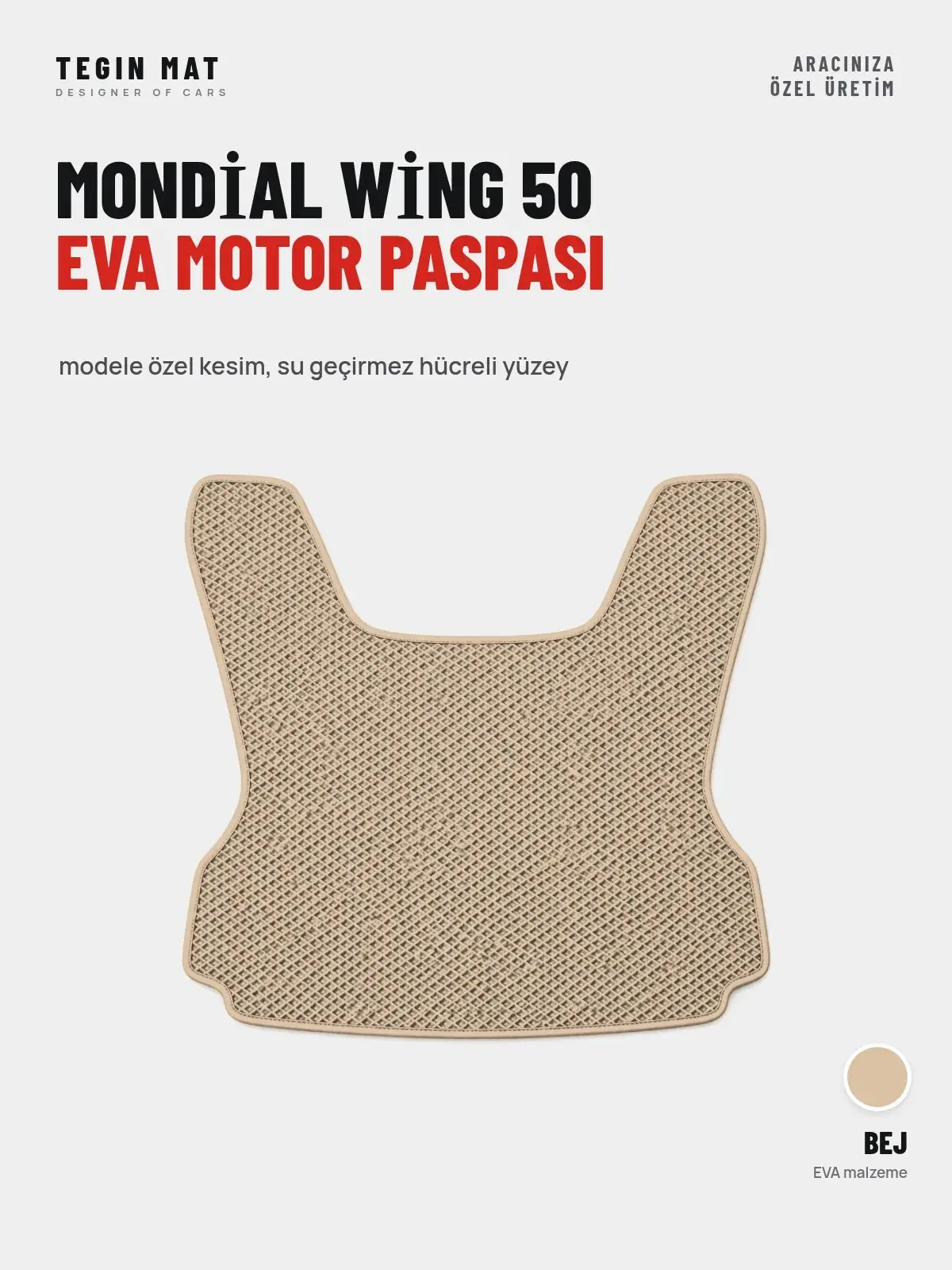 Mondi̇al Wi̇ng 50 EVA Motor Paspası Bej – Modele Özel Kesim (1)