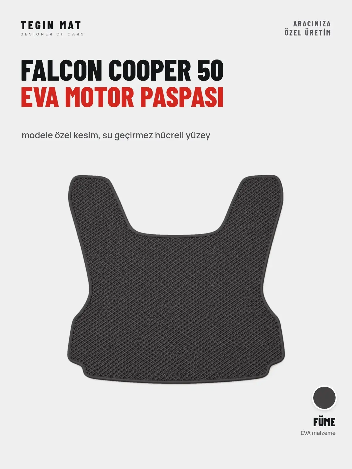 Falcon Cooper 50 EVA Motor Paspası Füme – Modele Özel Kesim (1)