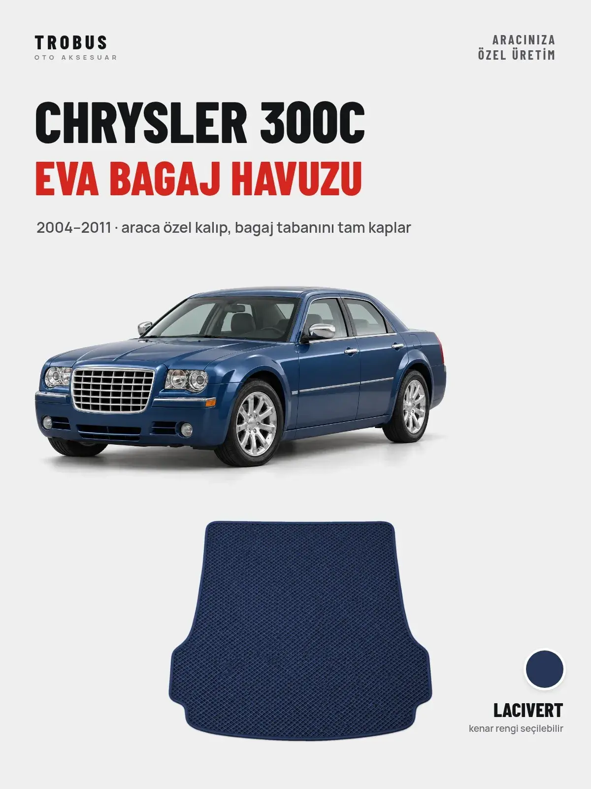 Chrysler 300C EVA Bagaj Havuzu (2004–2011) Lacivert – Araca Özel Kalıp (1)