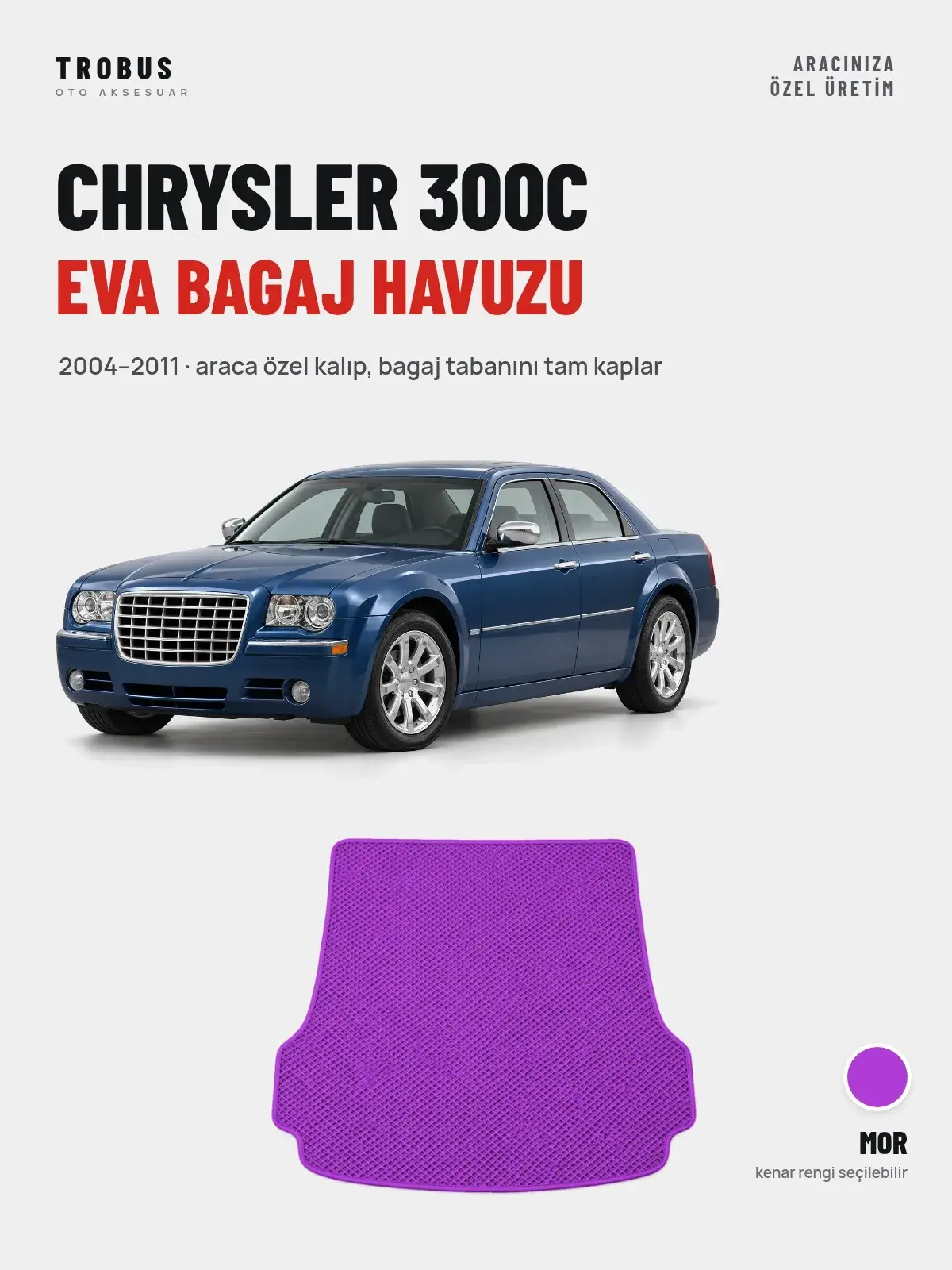 Chrysler 300C EVA Bagaj Havuzu (2004–2011) Mor – Araca Özel Kalıp (1)