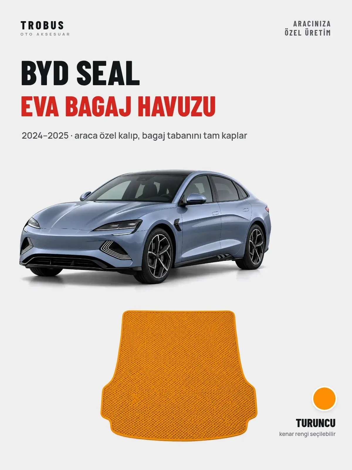 BYD Seal EVA Bagaj Havuzu (2024–2025) Turuncu – Araca Özel Kalıp (1)