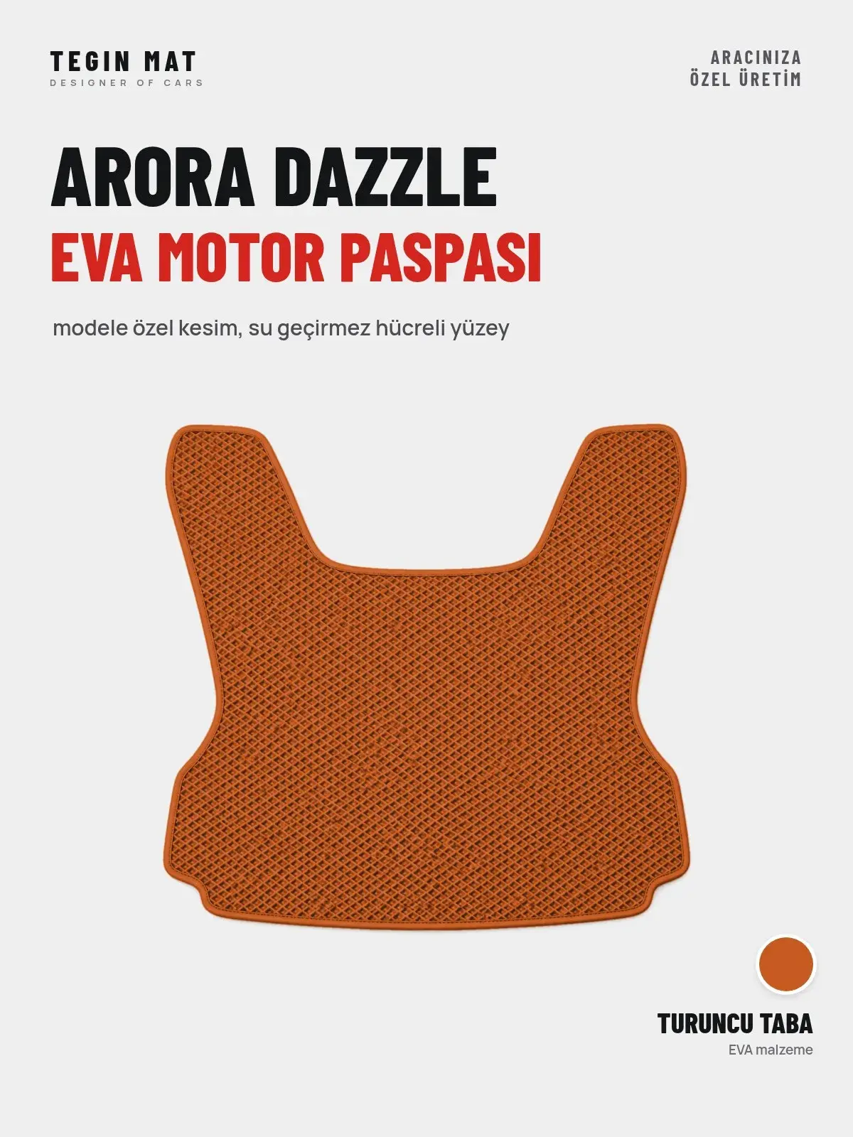 Arora Dazzle EVA Motor Paspası Turuncu Taba – Modele Özel Kesim (1)