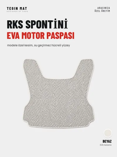 Rks Sponti̇ni̇ EVA Motor Paspası Beyaz – Modele Özel Kesim
