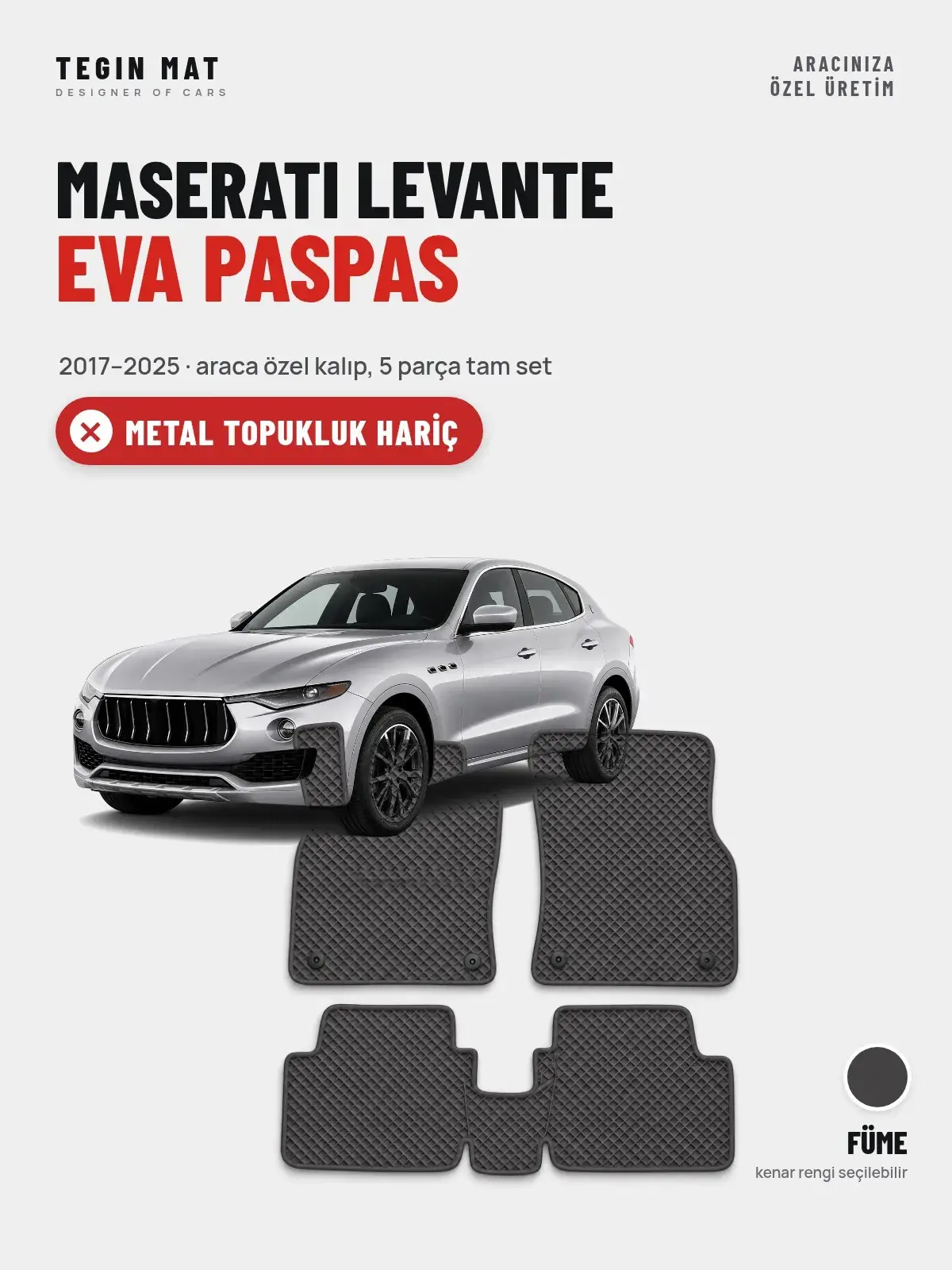 Maserati Levante EVA Oto Paspas Tam Set (2017–2025) Füme – Metal Topukluk Hariç (1)