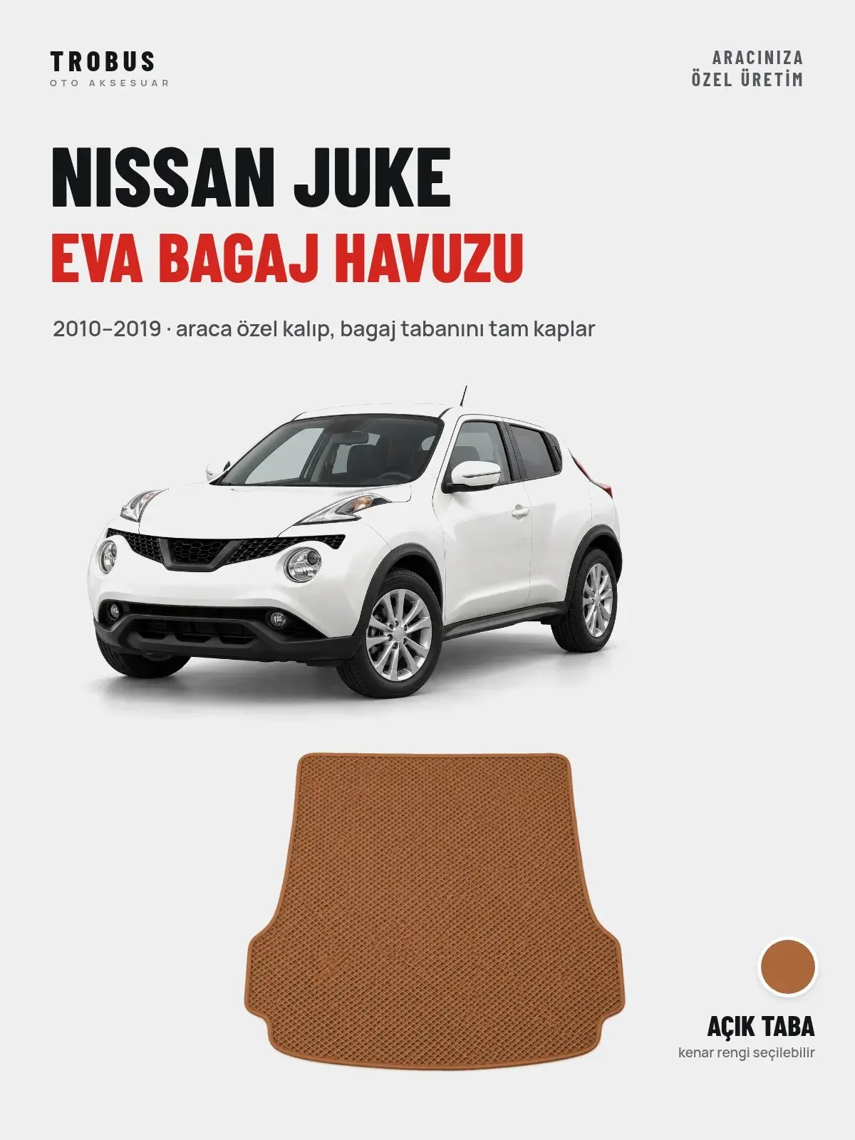 Nissan Juke EVA Bagaj Havuzu (2010–2019) Açık Taba – Araca Özel Kalıp (1)