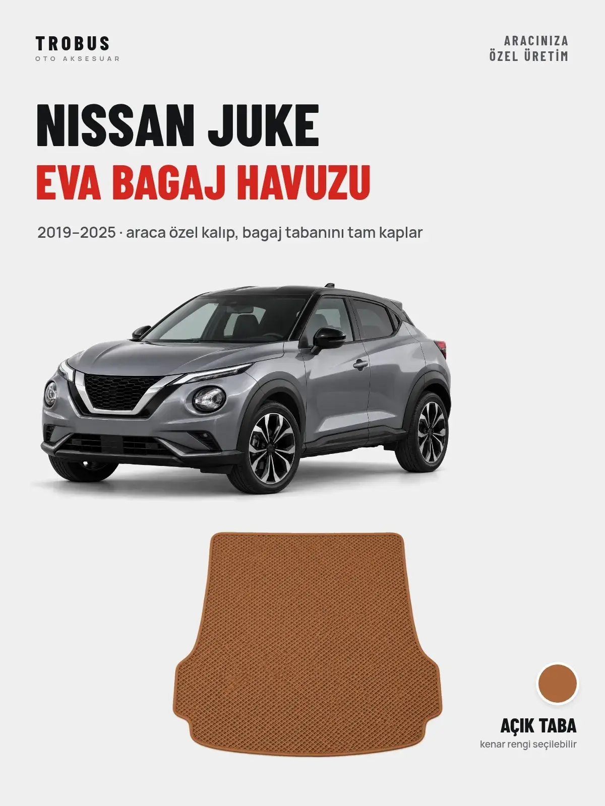 Nissan Juke EVA Bagaj Havuzu (2019–2025) Açık Taba – Araca Özel Kalıp (1)