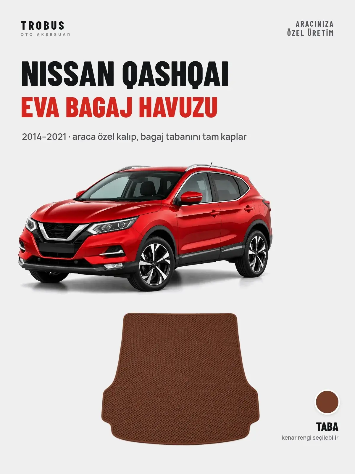 Nissan Qashqai EVA Bagaj Havuzu (2014–2021) Taba – Araca Özel Kalıp (1)