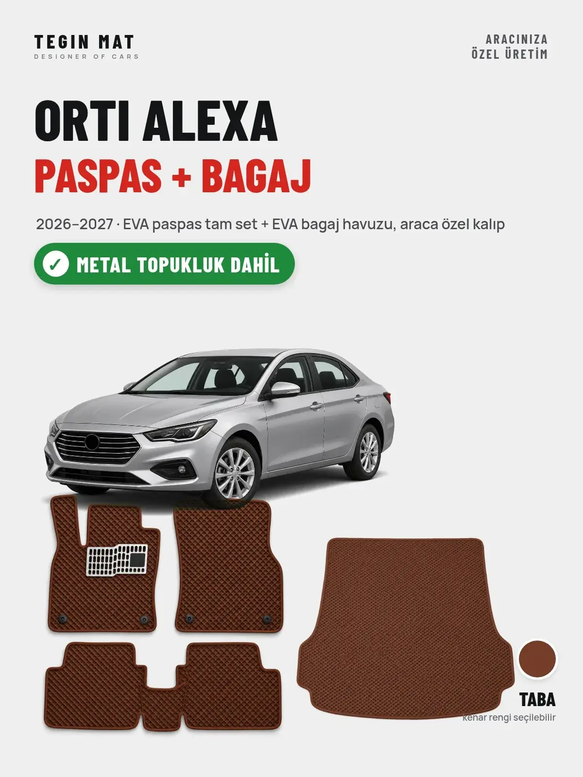 ORTI Alexa EVA Paspas + Bagaj Havuzu Seti (2026–2027) Taba – Metal Topukluk Dahil (1)