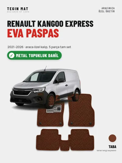 Renault Kangoo Express EVA Oto Paspas Tam Set (2021–2026) Taba – Metal Topukluk Dahil