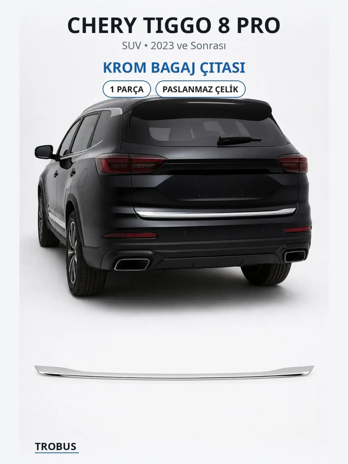 Chery Tiggo 8 Pro krom bagaj çıtası 1