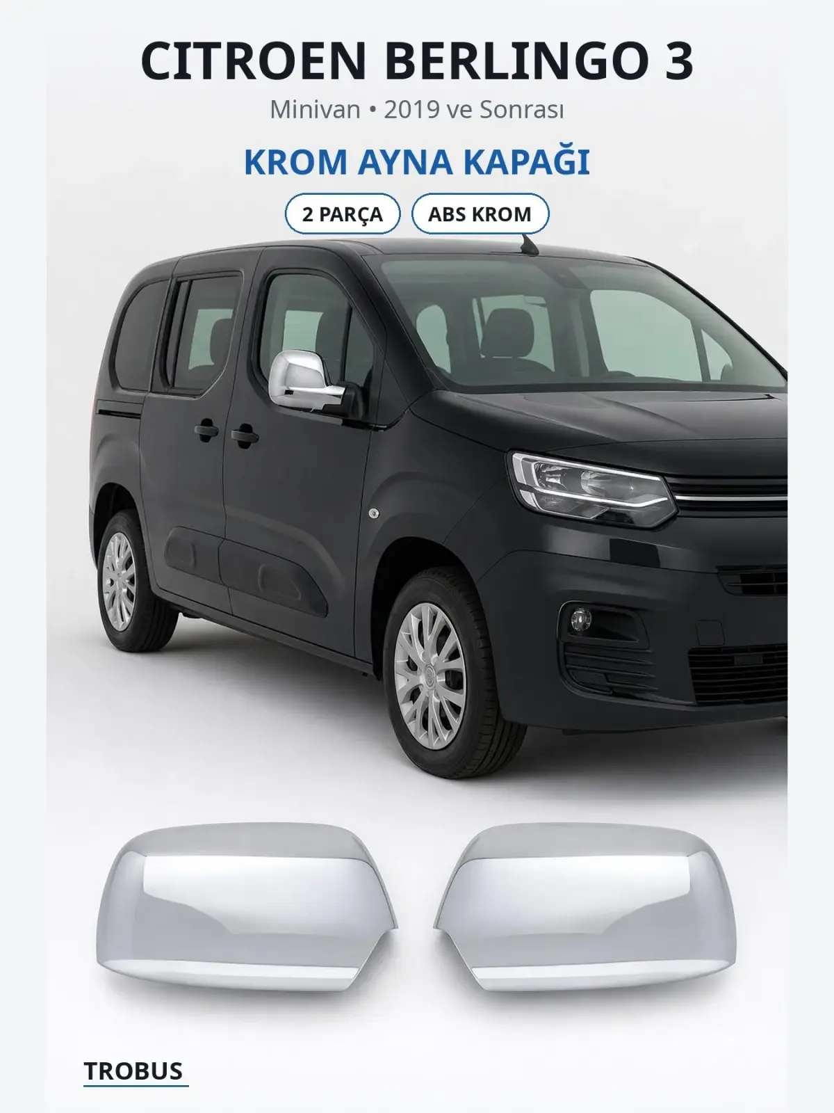 Citroen Berlingo 3 krom ayna kapağı 1