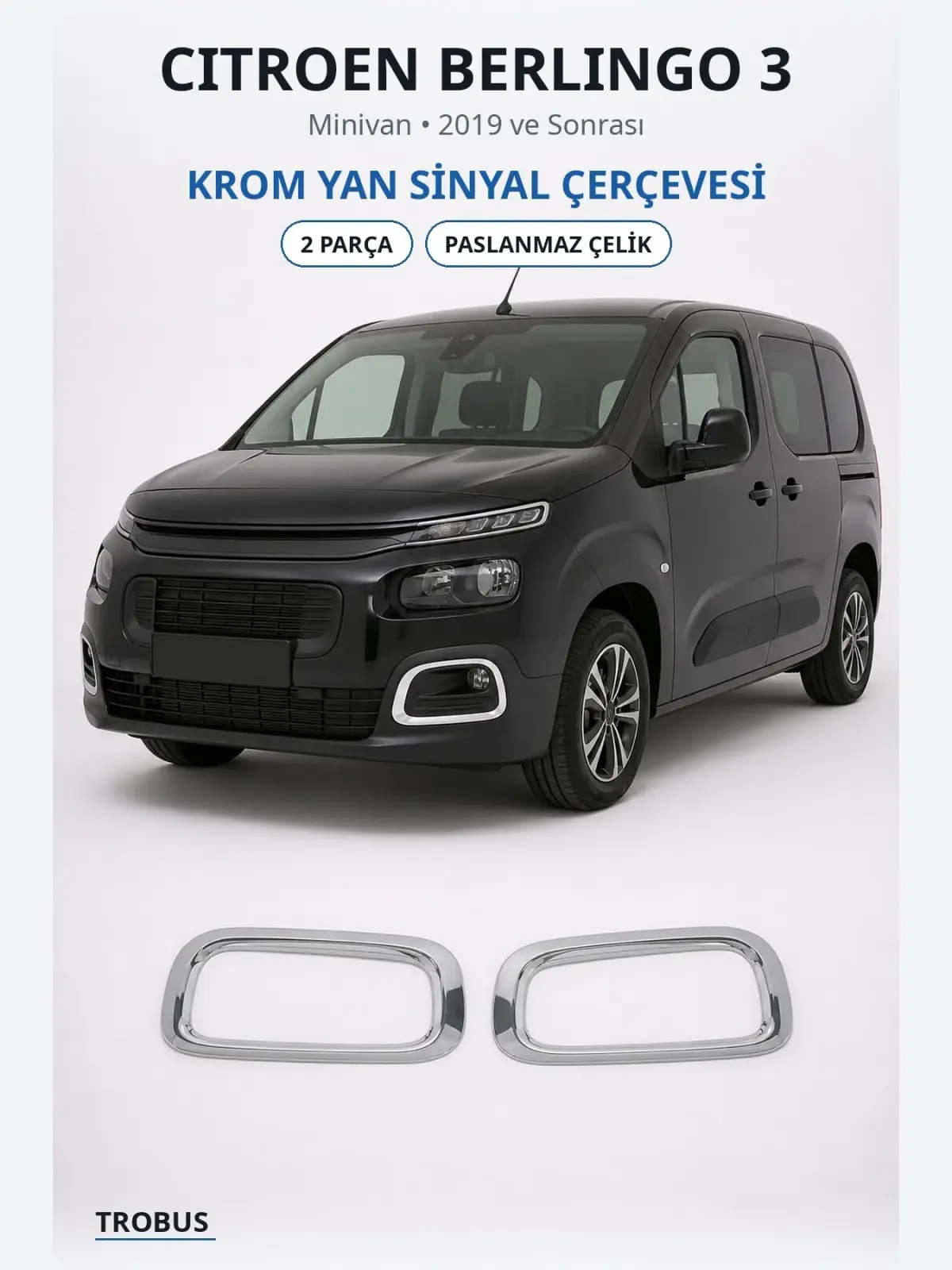 Citroen Berlingo 3 krom yan sinyal çerçevesi 1