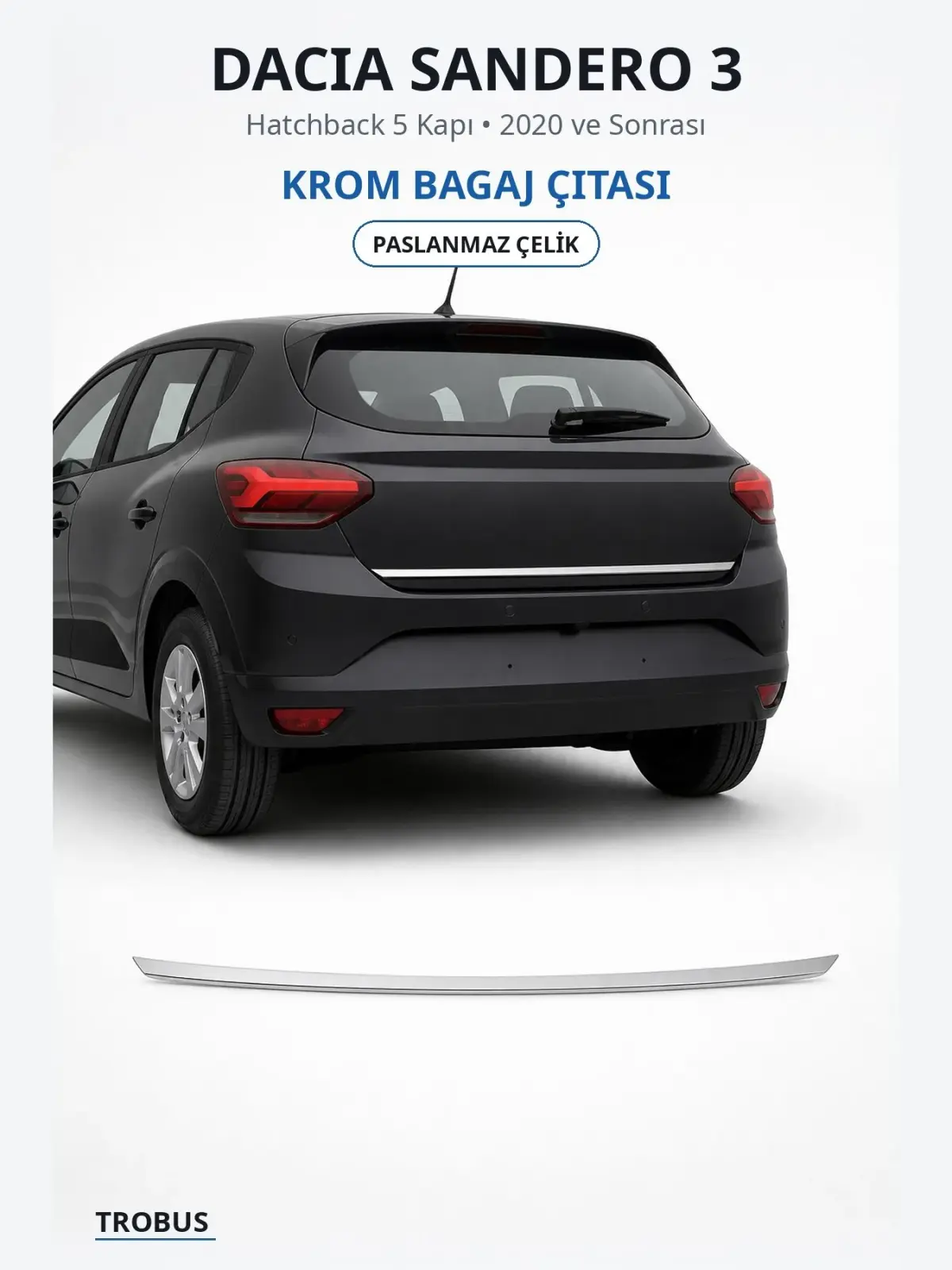 Dacia Sandero 3 krom bagaj çıtası 1