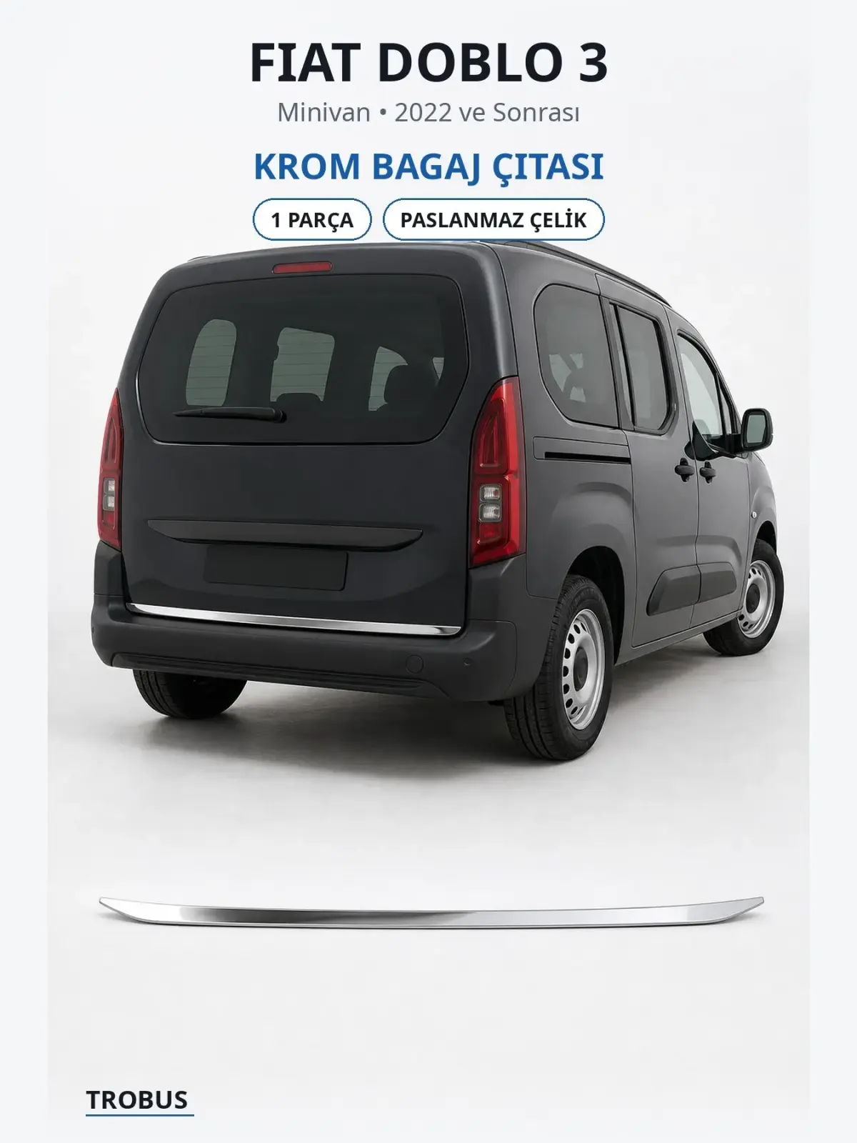 Fiat Doblo 3 krom bagaj çıtası 1