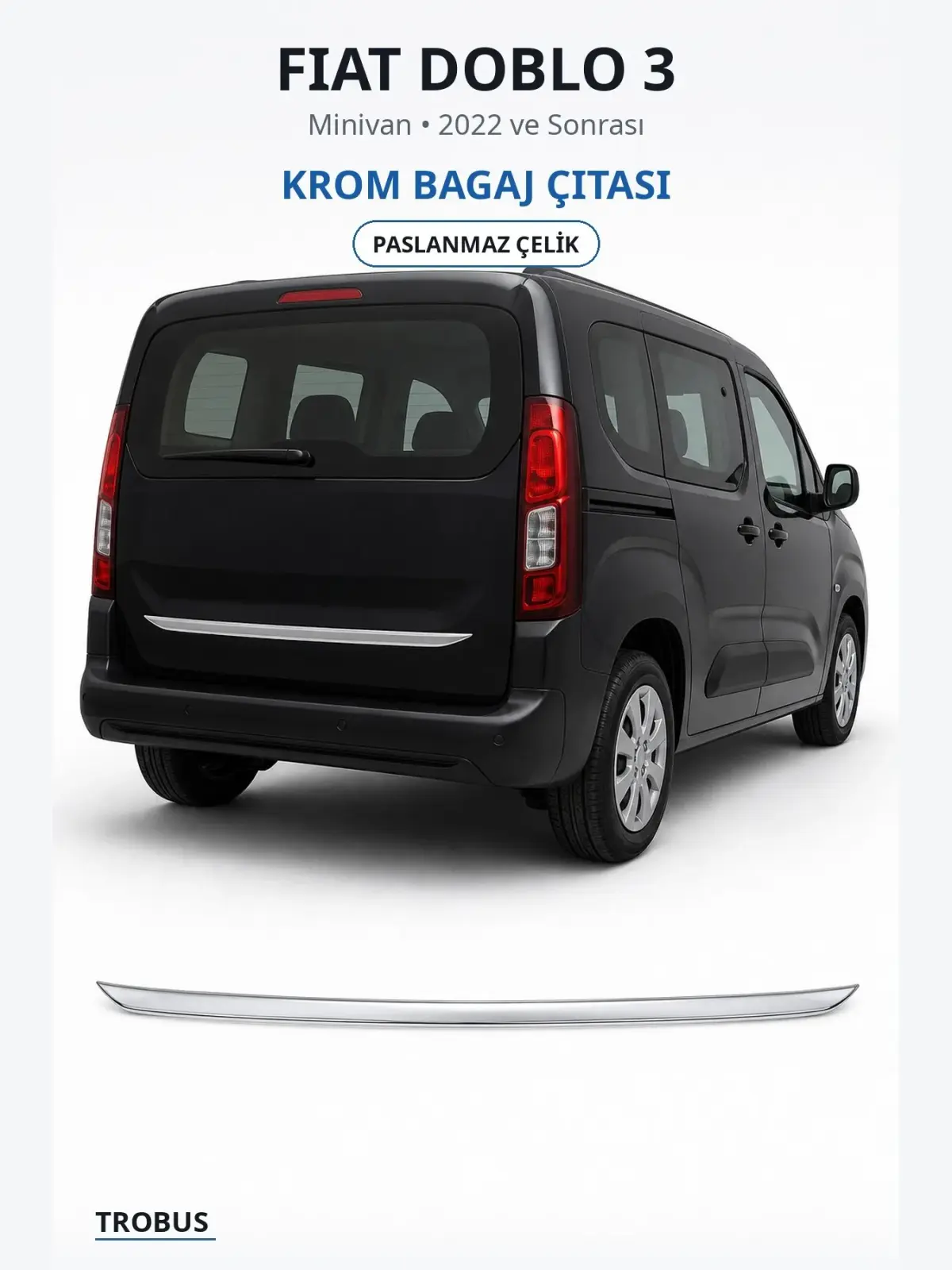Fiat Doblo 3 krom bagaj çıtası 1