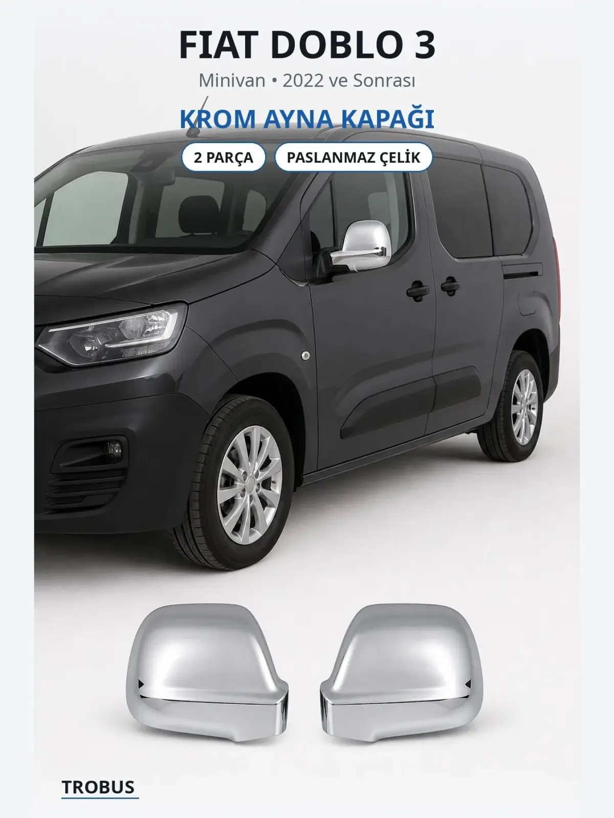 Fiat Doblo 3 krom ayna kapağı 1