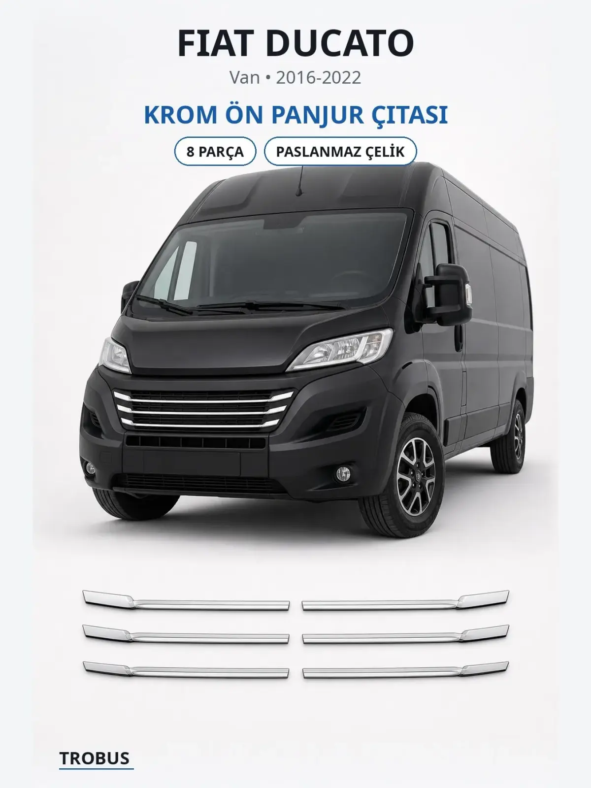 Fiat Ducato krom ön panjur çıtası 1