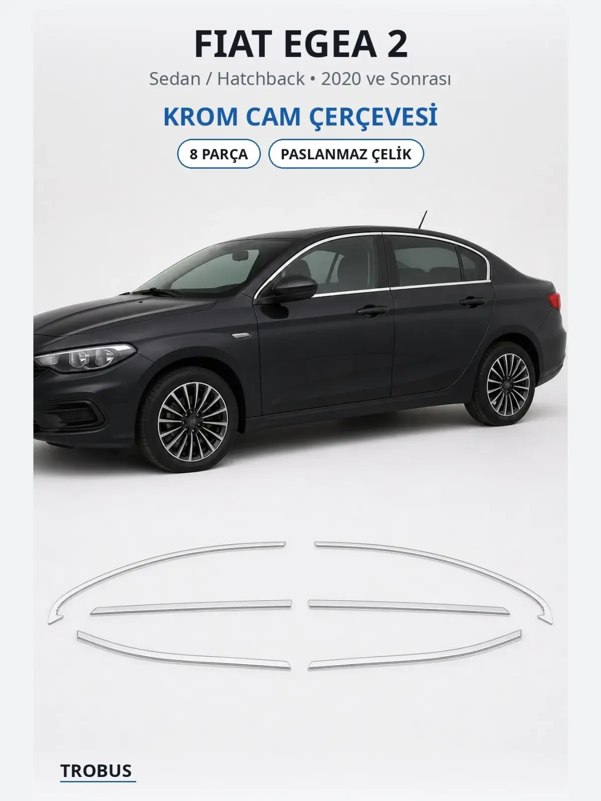 Fiat Egea 2 krom cam çerçevesi 1