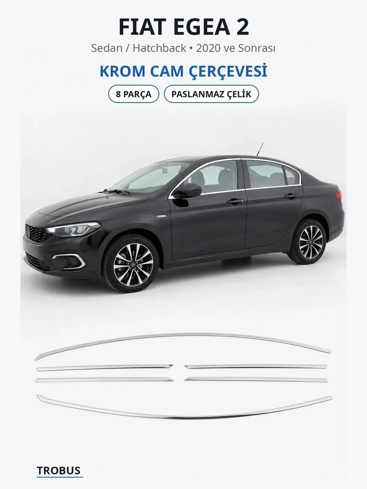 Fiat Egea 2 krom cam çerçevesi 1