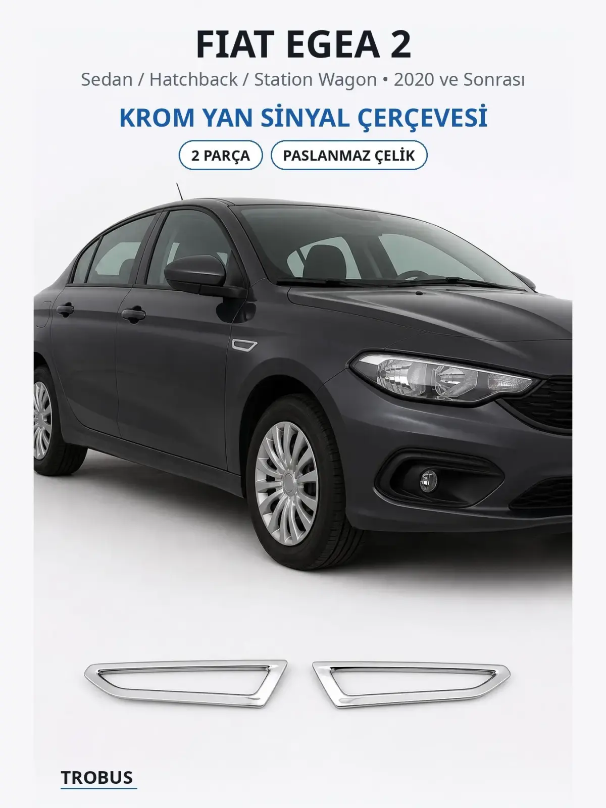 Fiat Egea 2 krom yan sinyal çerçevesi 1