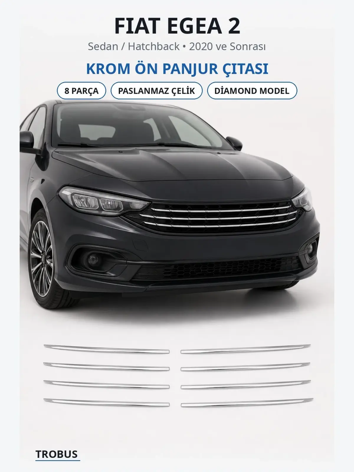 Fiat Egea 2 krom ön panjur çıtası 1