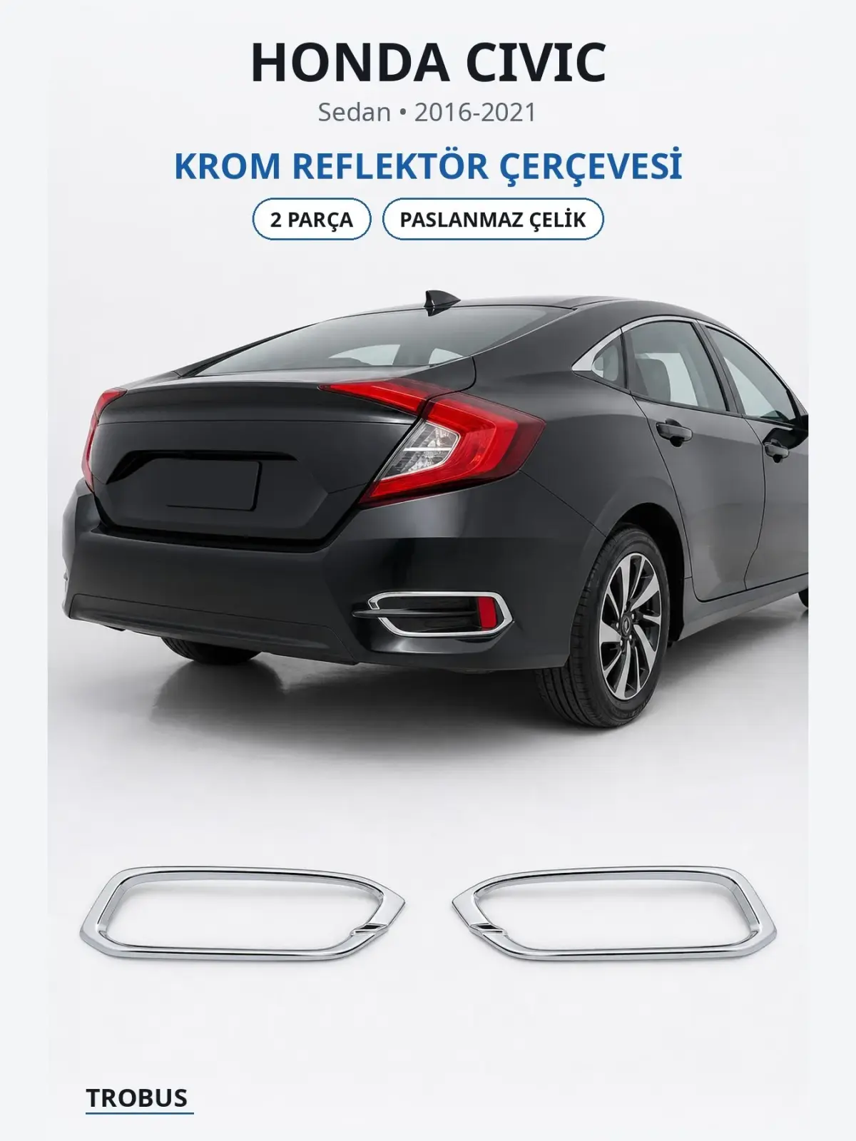 Honda Civic krom reflektör çerçevesi 1