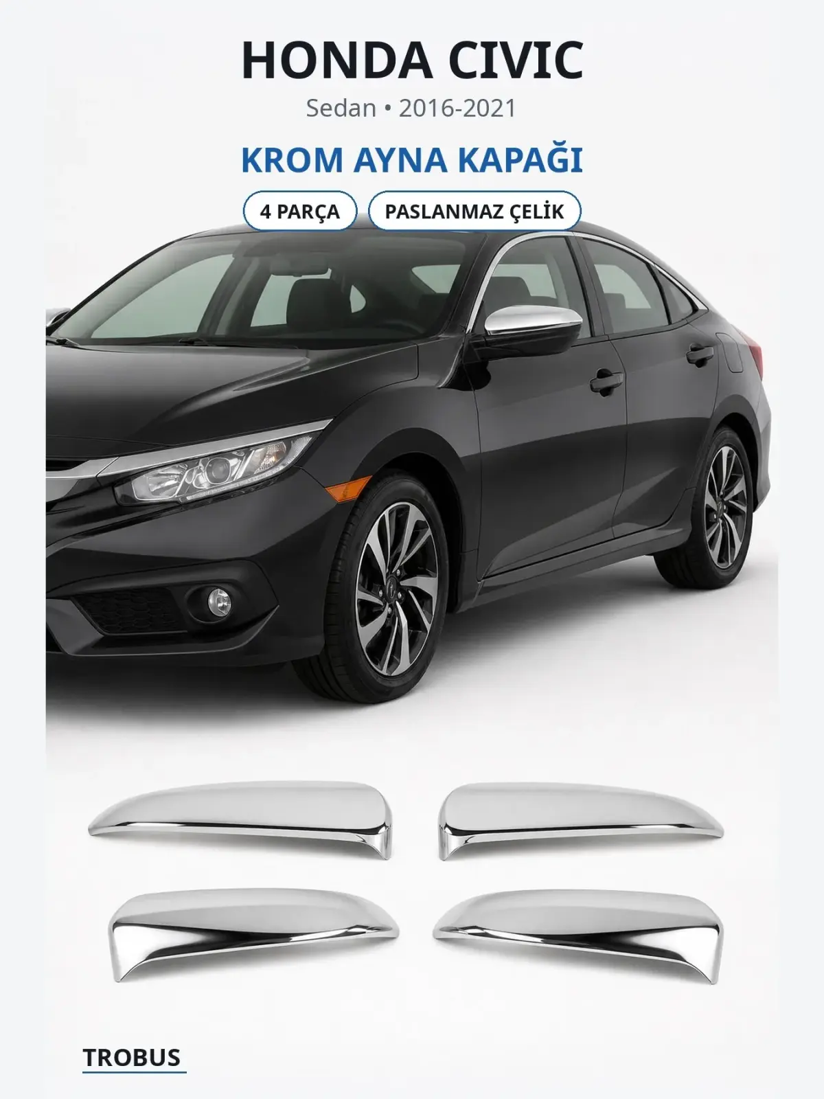 Honda Civic krom ayna kapağı 1