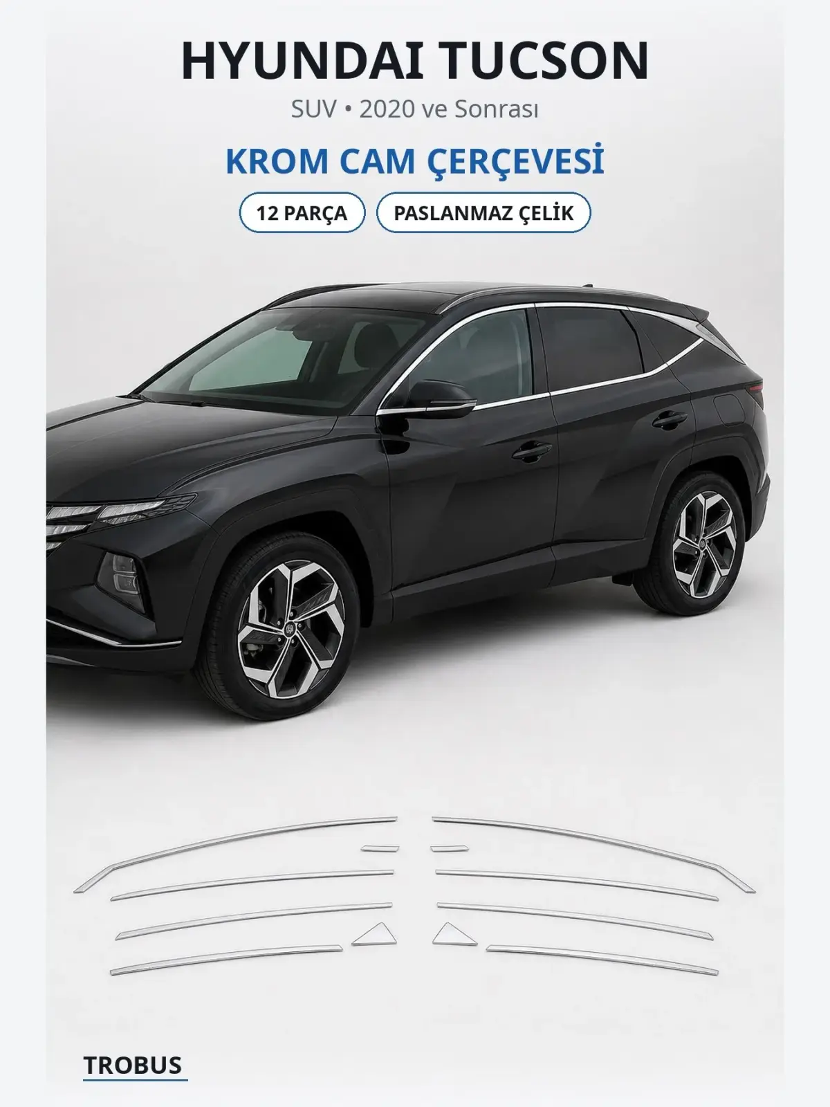Hyundai Tucson krom cam çerçevesi 1