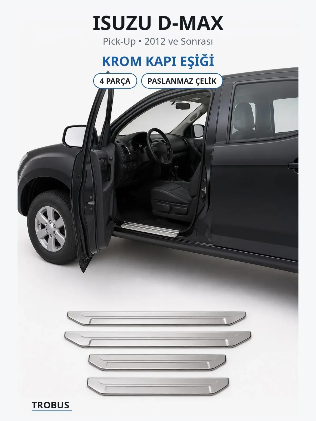 Isuzu D-Max krom kapı eşiği 1