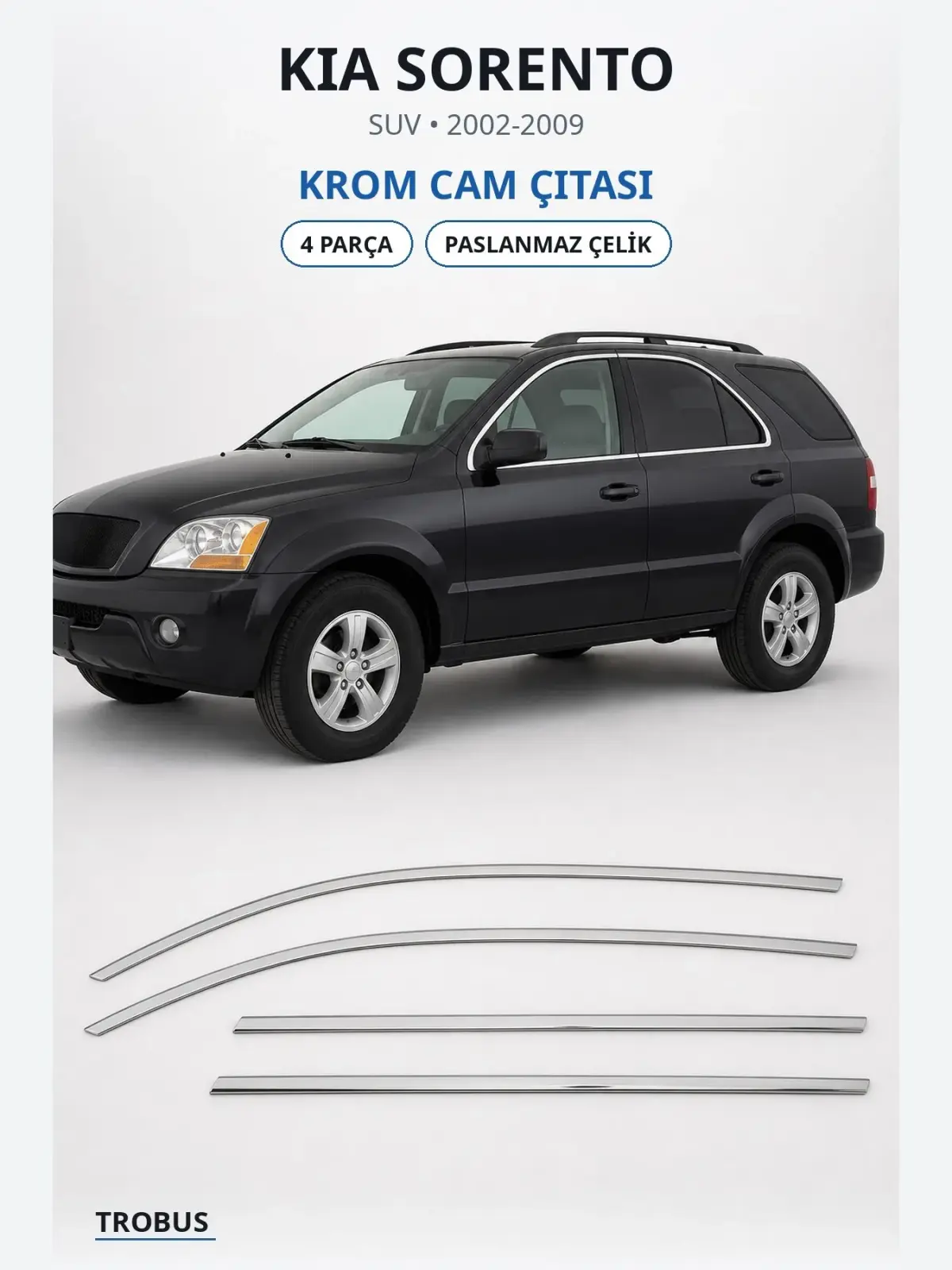 Kia Sorento krom cam çıtası 1