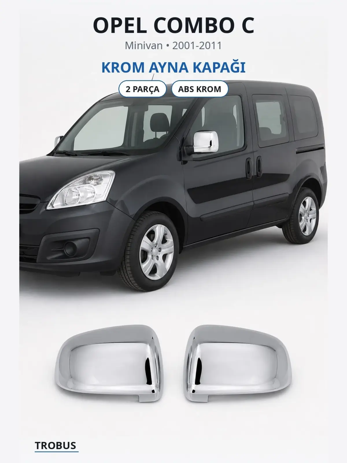 Opel Combo C krom ayna kapağı 1