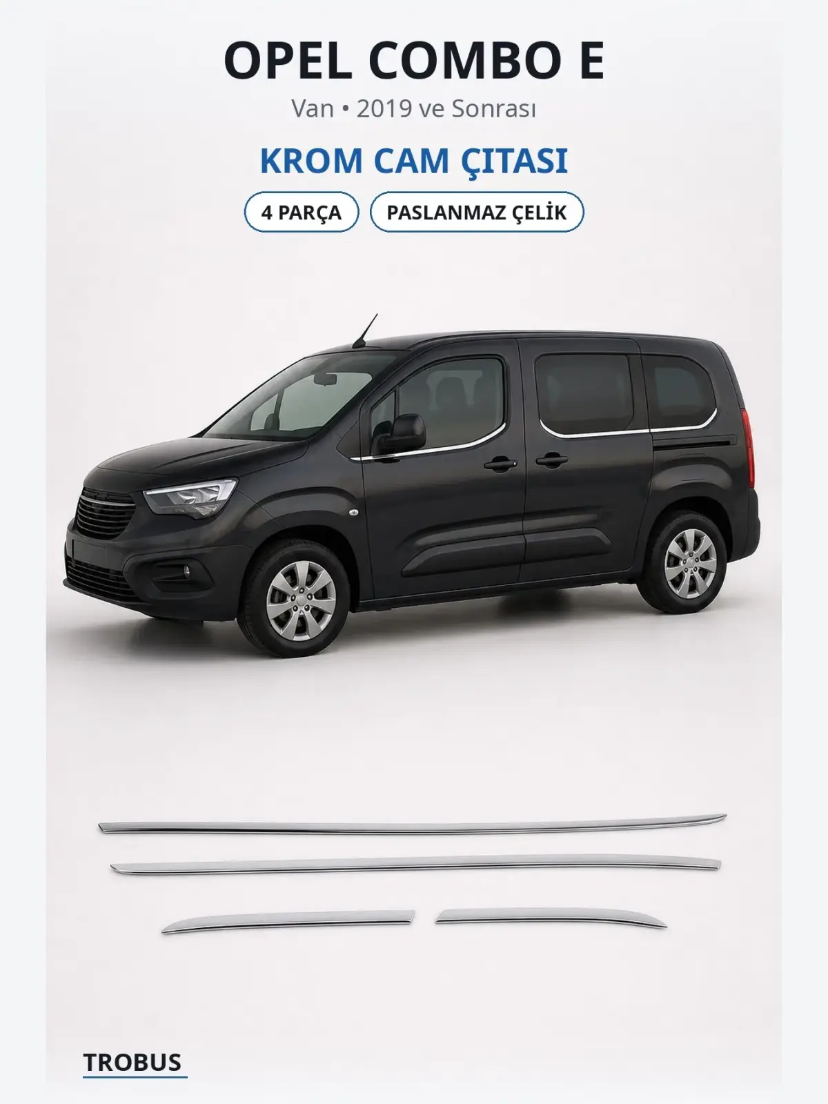Opel Combo E krom cam çıtası 1