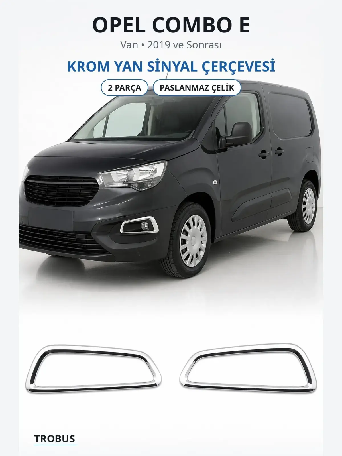 Opel Combo E krom yan sinyal çerçevesi 1