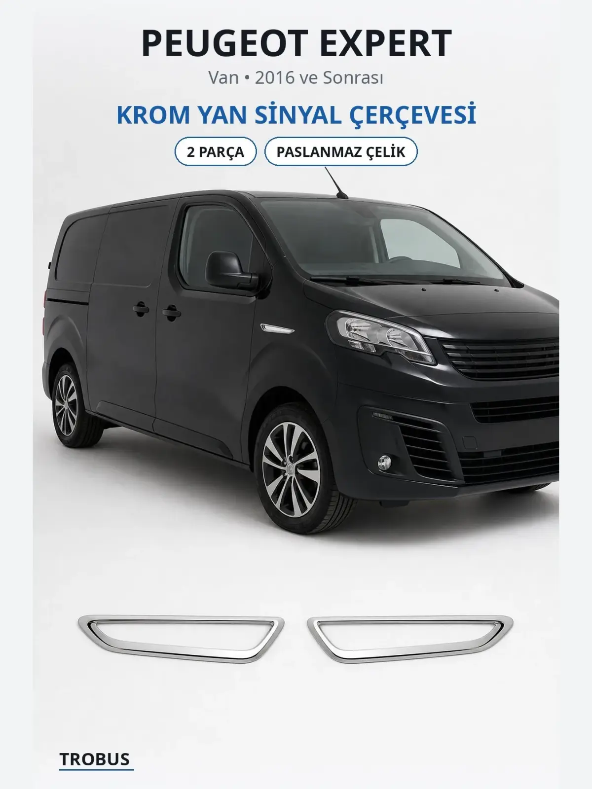 Peugeot Expert krom yan sinyal çerçevesi 1