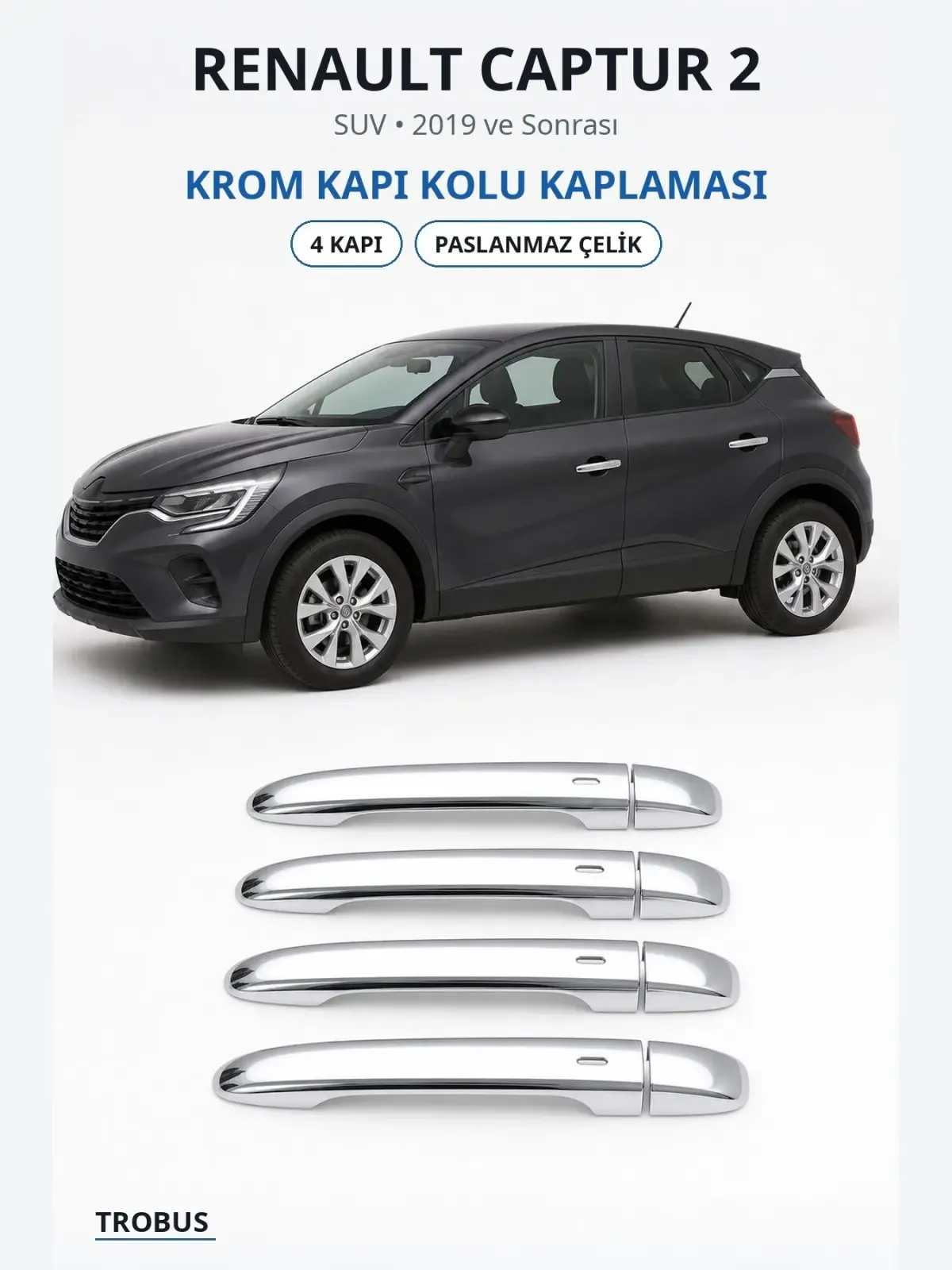 Renault Captur 2 krom kapı kolu kaplaması 1