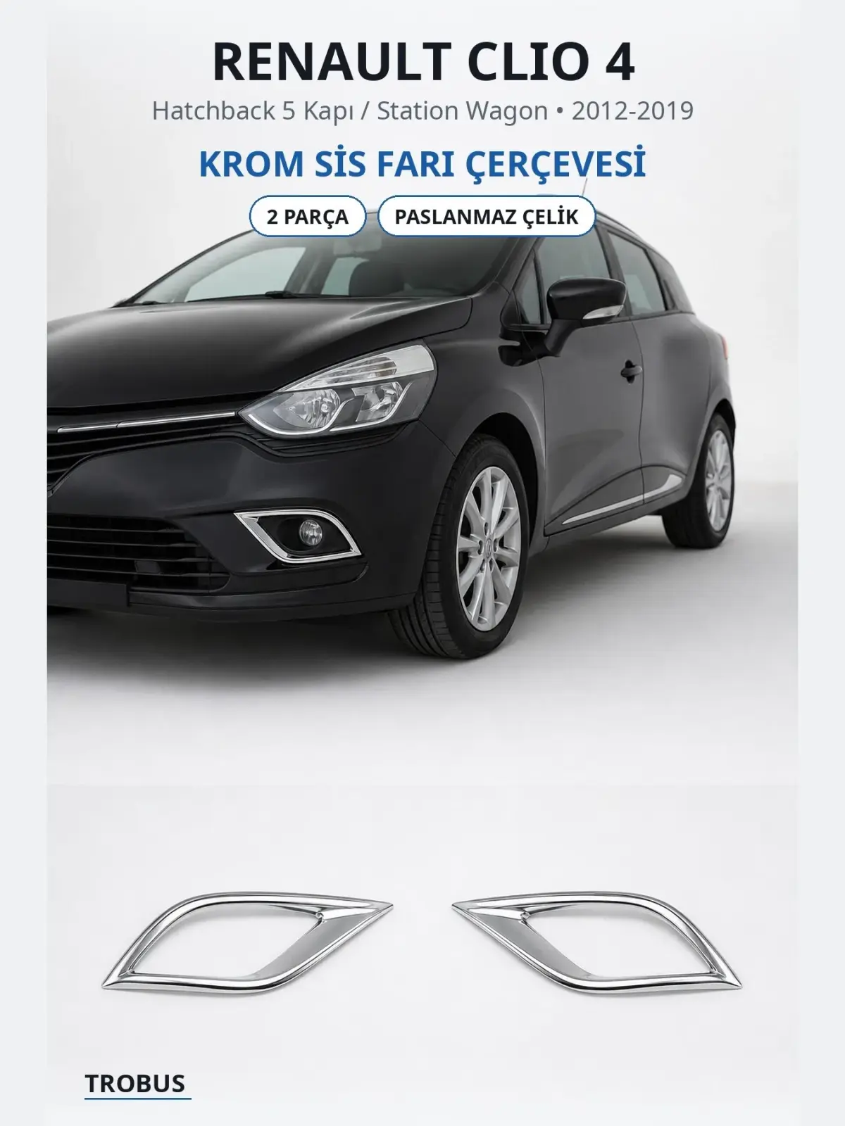 Renault Clio 4 krom sis farı çerçevesi 1