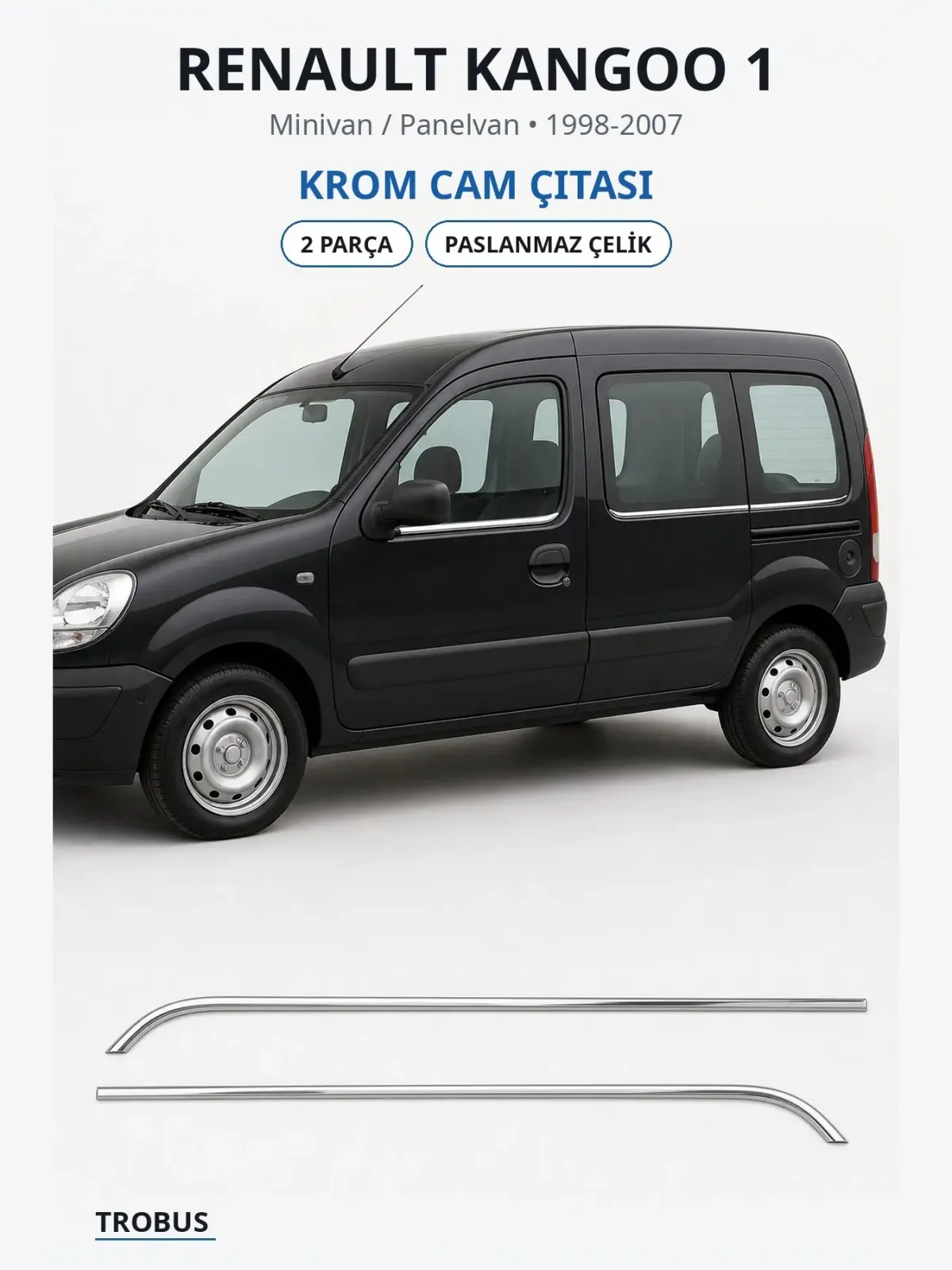 Renault Kangoo 1 krom cam çıtası 1