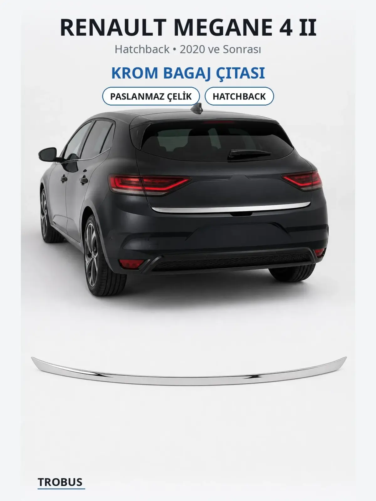 Renault Megane 4 II krom bagaj çıtası 1