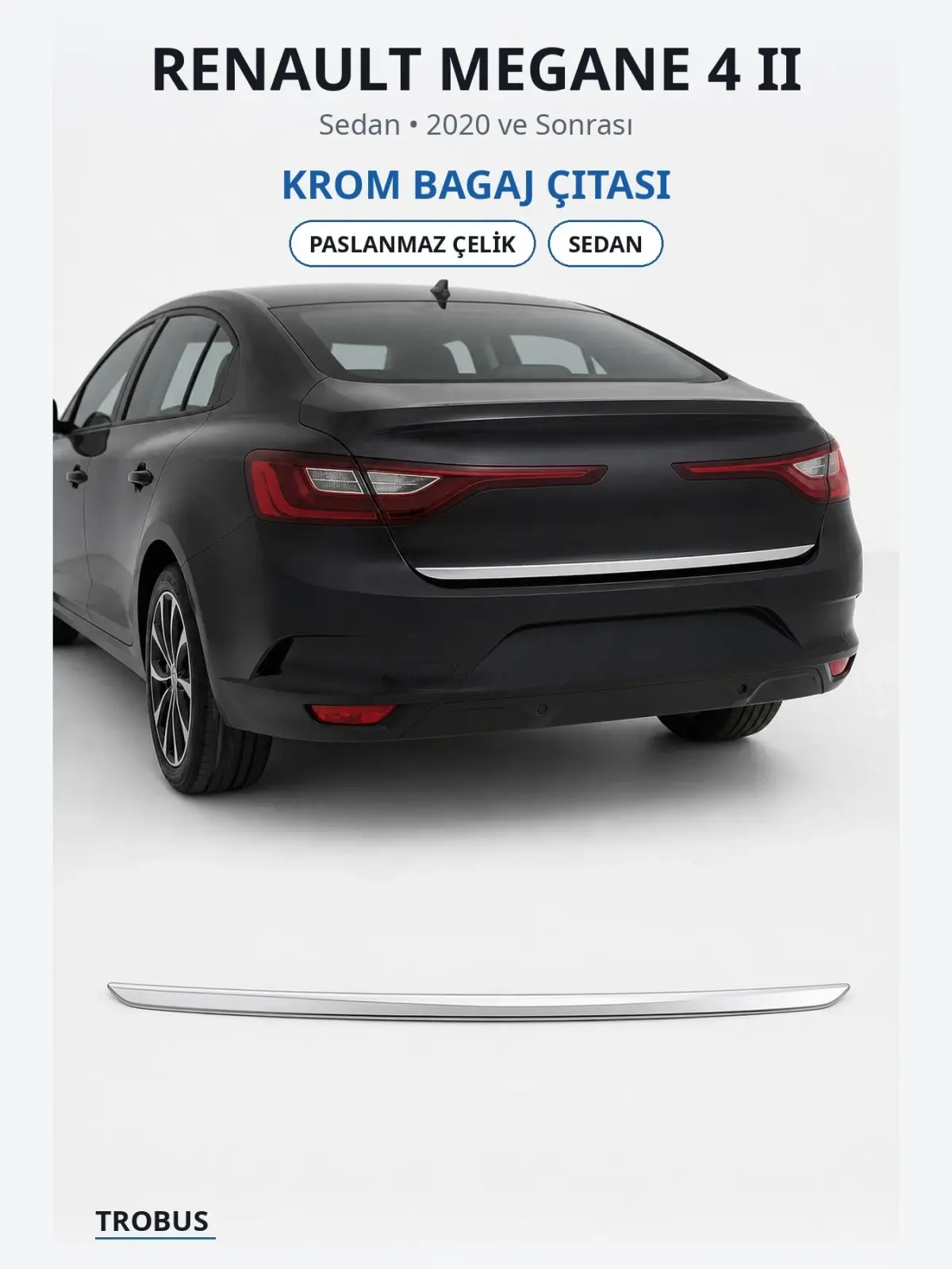 Renault Megane 4 II krom bagaj çıtası 1